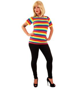 T-Shirt Regenboog Zomers Festival Vrouw