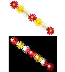 Hoofdband Met Bloemen En Licht Rood Wit Geel Zonder Batterijen