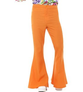 Oranje Disco Broek Wijde Pijpen Man