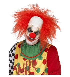 Gekke Professor Clown Pruik Rood