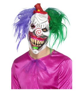 Killer Clown Met Paars En Groen Haar Masker