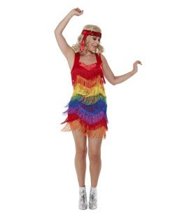 Regenboog Jaren 20 Flapper Jurk Vrouw