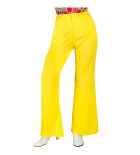 Jaren 70 Soul Broek Bright Yellow Vrouw