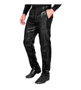 Shiney Pailletten Broek Zwart Man