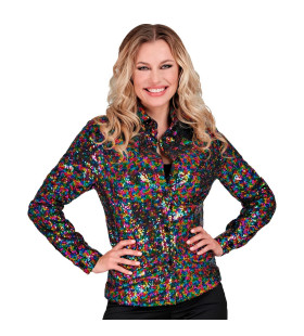 Pailletten Blouse Confetti Colour Party Vrouw