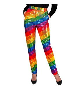 Pailletten Broek Fine Stripe Regenboog Vrouw