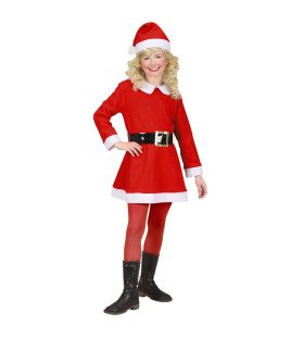 Kerstmeisje Flanel Santa Girl Kostuum