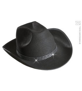 Cowboyhoed Zwart Met Strass Band