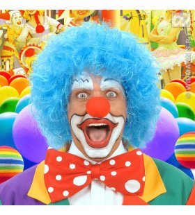 Pruik, Clown Blauw