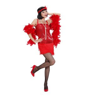 Enchanting Flapper Jurk Rood Kostuum Vrouw