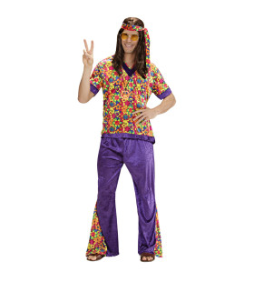 Hippie Dude Fluweel Mr Dude Kostuum Man