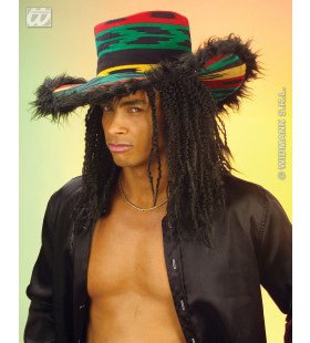 Funky Rasta Hoed Met Pluche Rand