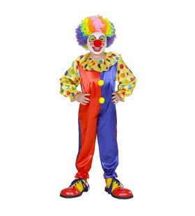 Rood-Blauwe Clown Jumpsuit Kind Kostuum Kind