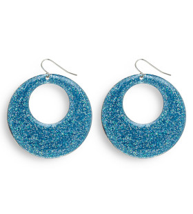 70s-80s Azuur Glitter Oorbellen