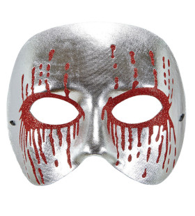 Masker Psychopaat Zilver Met Bloedende Ogen Bloody Pierot