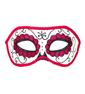 Mexicaans Oogmasker Dia De Los Muertos Zwart & Roze