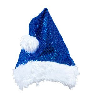 X-Mas Fever Kerstmanmuts Glitter, Blauw