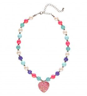 Gipsy Bedelketting Met Roze Glitter Hart