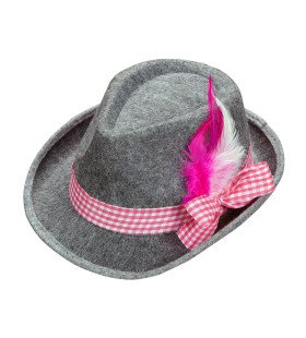 Oktoberfest Heren Beierse Fedora Met Roze Veren