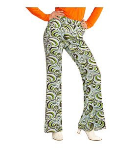 Groovy Gwendolyn 70s Dames Broek, Golven Vrouw