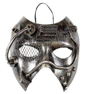 Steampunk Masker, Zilver Mechanica