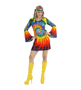 Psychedelische Tie Dye Hippie Vrouw Kostuum