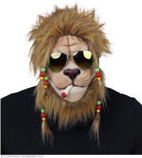 Rasta Leeuw Jamaica Masker Met Zonnebril