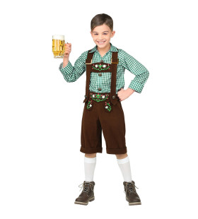 Bruine Lederhosen Met Shirt Jong Geleerd Bierfeest Jongen Kostuum