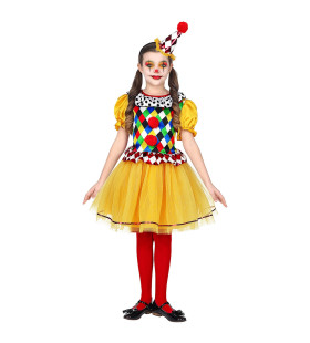 Jolige Clown Vrolijke Kleuren Meisje Kostuum