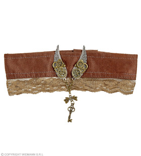 Steampunk Choker Met Raadselachtig Sleuteltje