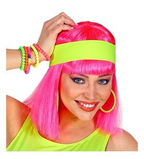 Jaren 80 Hoofdband Neon Geel