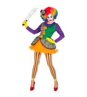 Knettergek Joker Circus Clown Vrouw Kostuum