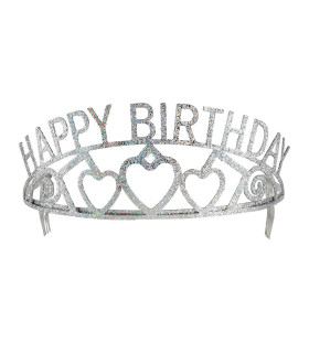 Tiara Happy Birthday Met Hartjes