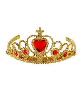 Gouden Tiara Met Rode Steentjes Prinses