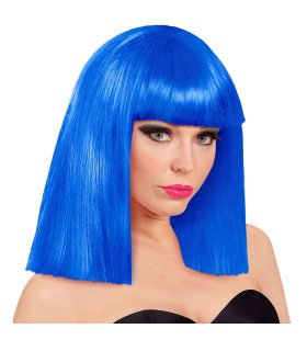 Pruik Showgirl Steil Haar Blauw