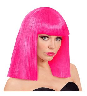 Pruik Showgirl Steil Haar Neon Roze