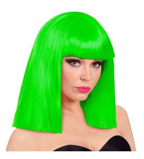 Pruik Showgirl Steil Haar Neon Groen