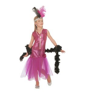 Roze Glitter Jaren 20 Showgirl Meisje Kostuum