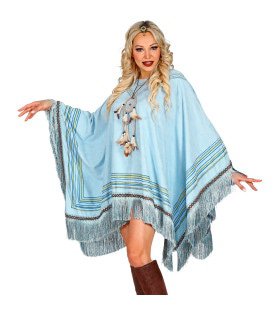 Luxe Hemelsblauwe Indianen Poncho