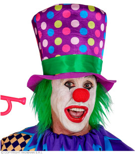 Blije Hoed Clown Stippie Met Gekleurde Stippen En Haar