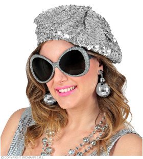 Hippe Zilveren Glitter Disco Accessoire Set