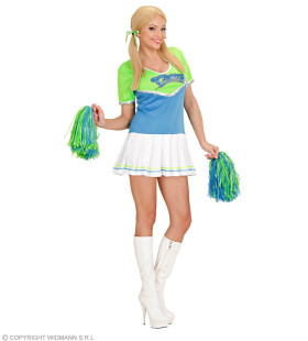 Cheersvalley Highschool Cheerleader Blauw Groen Vrouw Kostuum