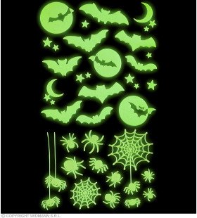 Glow In The Dark Halloween Spinnen En Vleermuizen Stickers