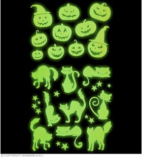 Glow In The Dark Halloween Pompoenen En Katten Stickers