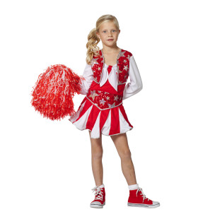 Dansende Cheerleader Luxe Rood Meisje Kostuum