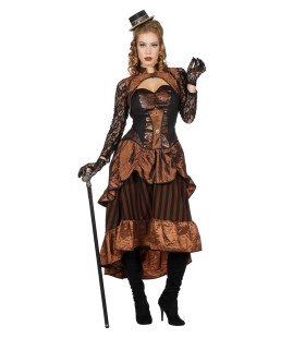 Steampunk Victoria Bruin Vrouw Kostuum