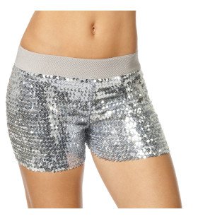 Hotpants Pailletten Zilver Vrouw