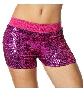 Hotpants Pailletten Roze Vrouw