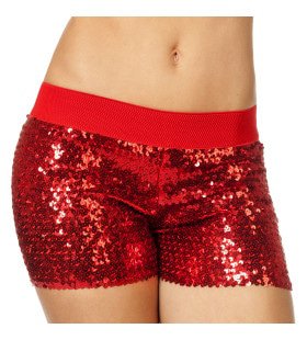 Hotpants Pailletten Rood Vrouw