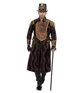 Steampunk Jas Satijnen Glans Officier Man